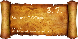 Bacsek Tímea névjegykártya
