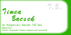 timea bacsek business card